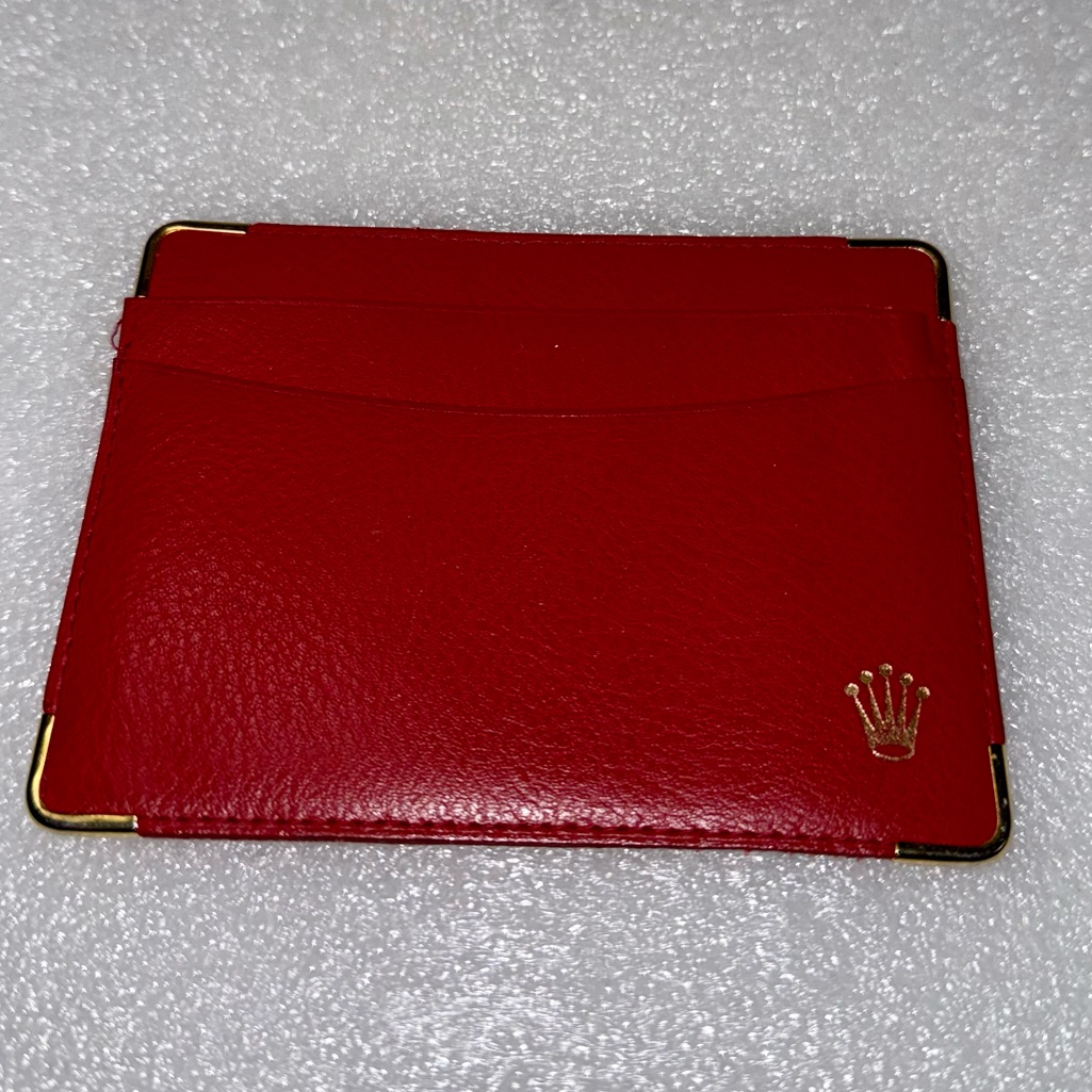 Rolex Sa Geneve Red Credit Card Document Holder Switzerland 01016055